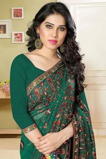 Picture of Gorgeous rama color saree with resham
