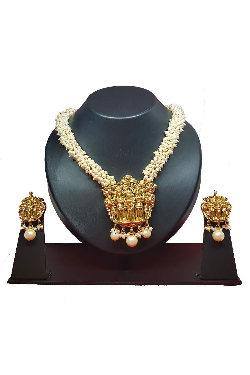 Monumental Silver with gold plated necklace set