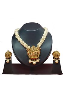 Picture of Monumental Silver with gold plated necklace set