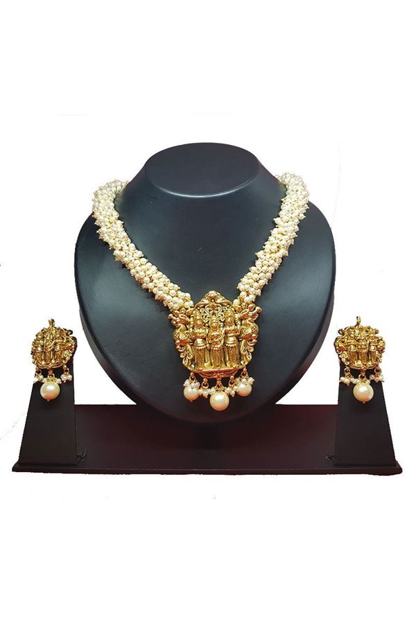 Picture of Monumental Silver with gold plated necklace set