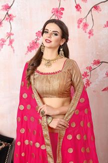 Picture of Divine pink designer saree with foil print