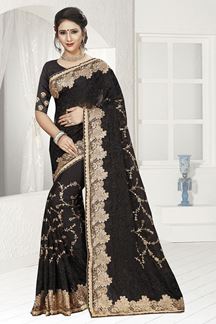 Picture of Dauntless black designer saree with zari