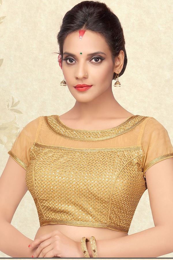 Picture of Gorgeous gold sheer designer blouse