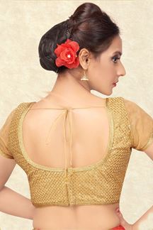 Picture of Gorgeous gold sheer designer blouse