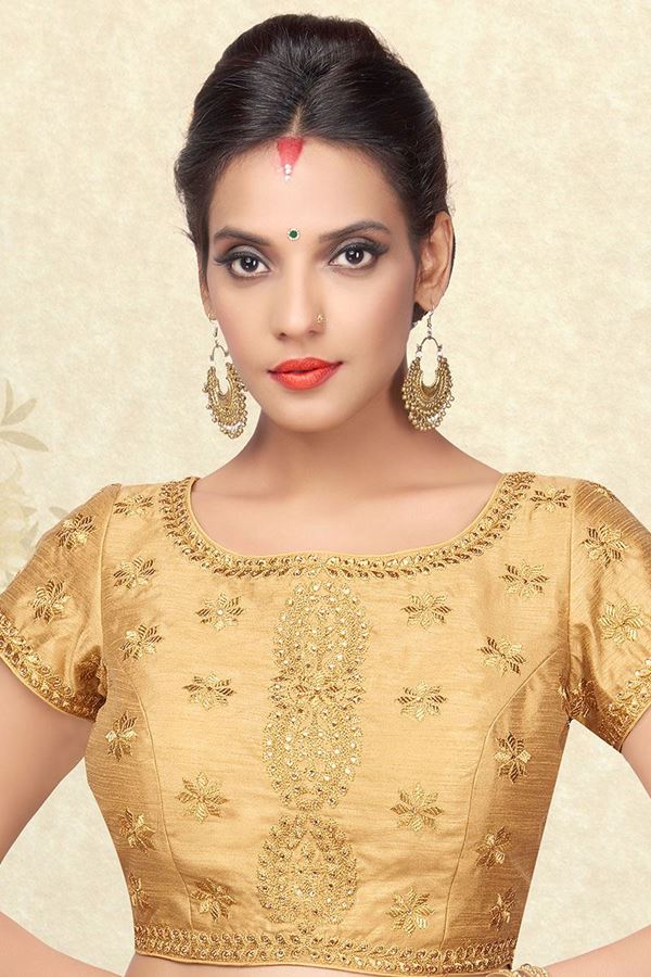 Picture of Fabulous gold designer blouse with zari