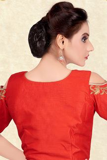 Picture of Dazzling red designer blouse with zari