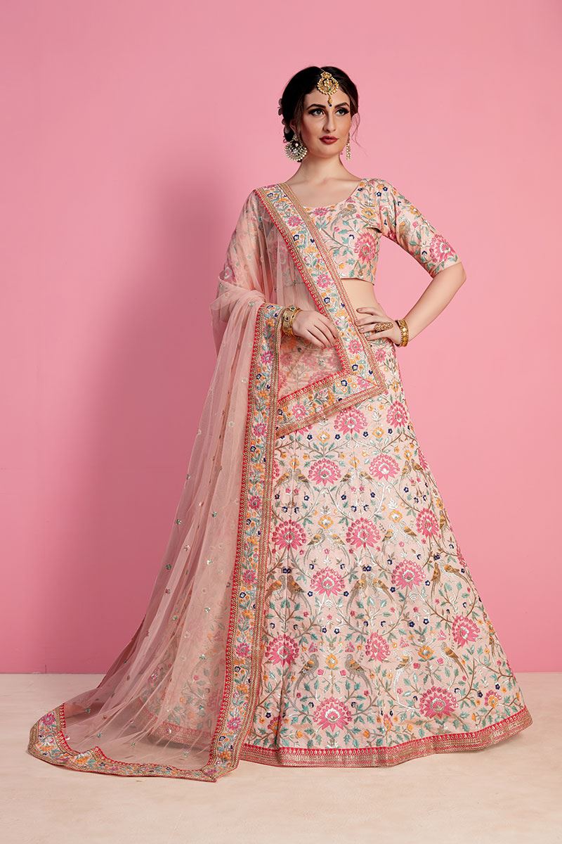 Peach Color Exclusive Designer Lehenga Choli Collection - Khushbu Fashion