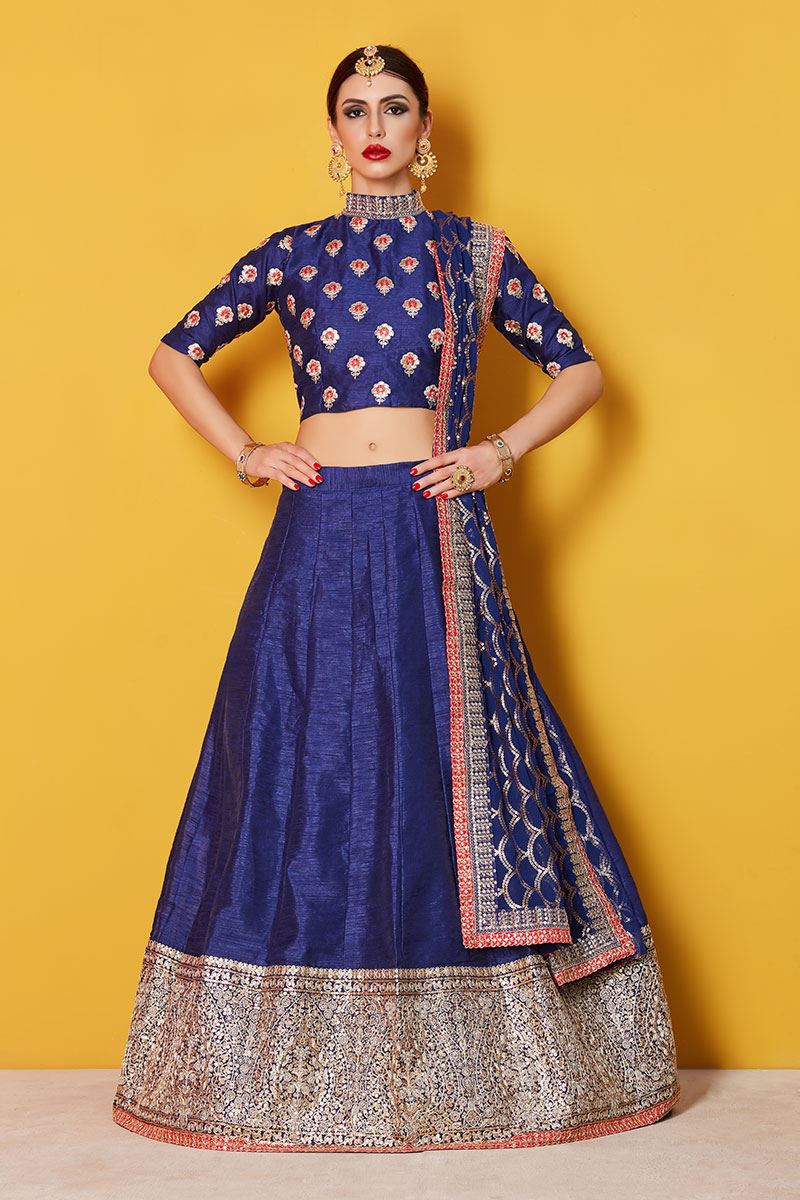 royal blue lehenga online shopping