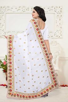 Picture of Serene white designer saree with motifs