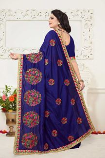 Picture of Heavenly royal blue designer saree