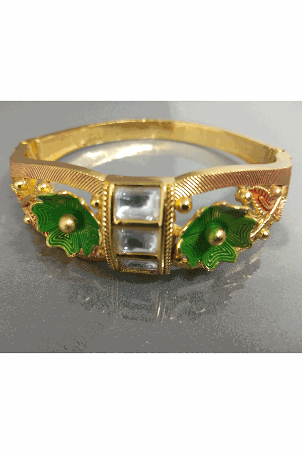 Picture of Green & gold designer stone bracelet