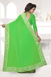 Picture of Sensational light green designer saree
