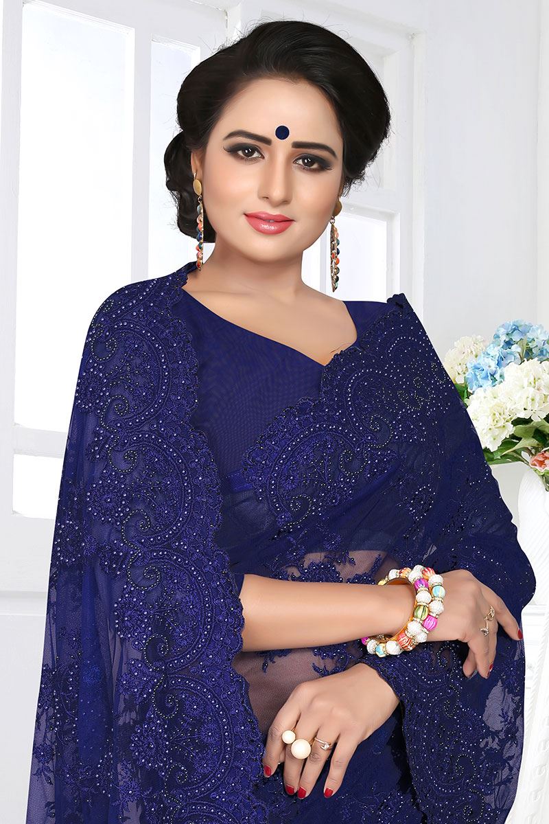 Wedding & Party wear Pure Georgette silk Saree with sequence work!! –  Royskart