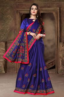 Picture of Enriching ink blue designer saree