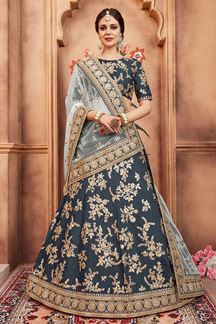 Picture of Mature Rama green designer lehenga choli set