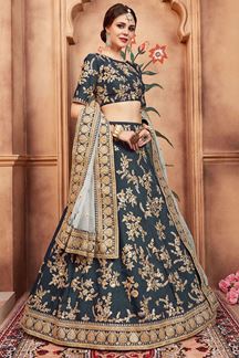 Picture of Mature Rama green designer lehenga choli set