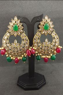 Picture of Mesmeric red & green designer earrings