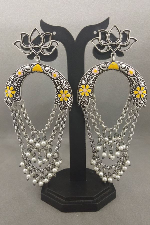Picture of Tempting yellow designer long earrings