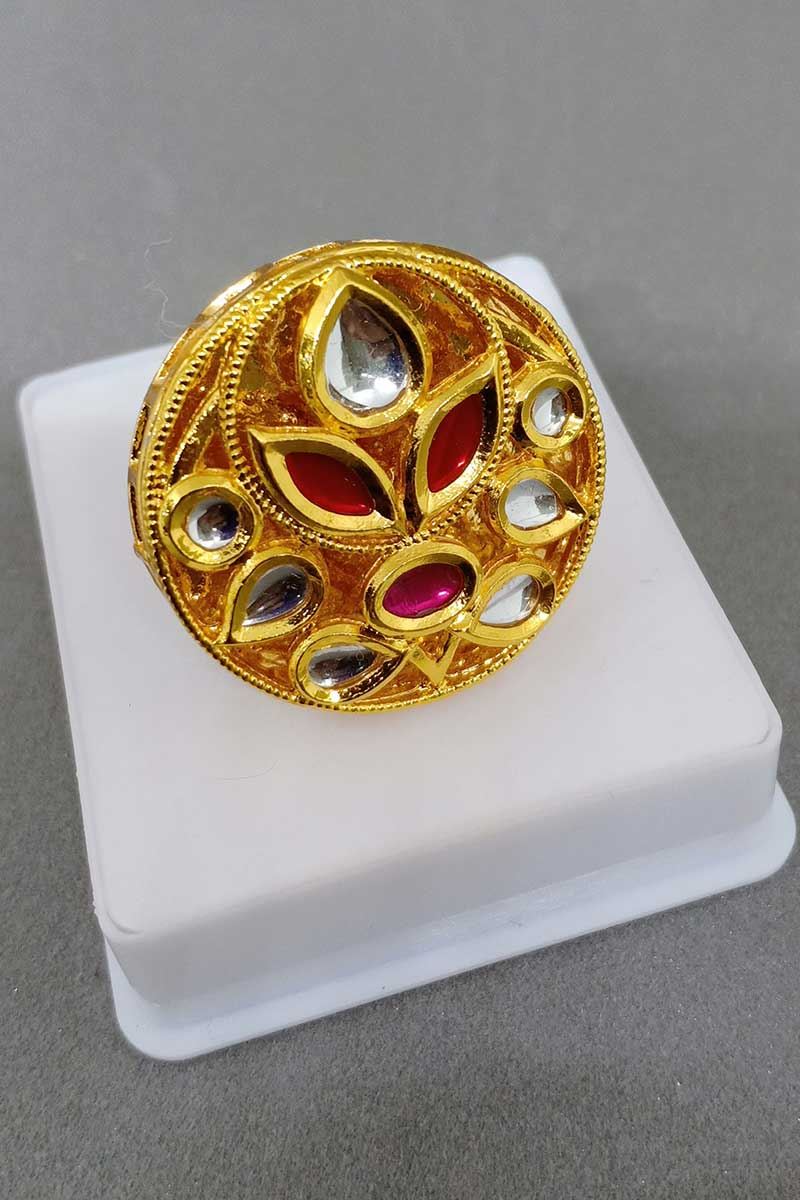 Aabha Ruby Ring - Buy Finest Indian Imitation Fashion Jewellery At Best  Price.