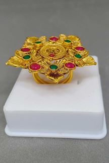 Picture of Pink & green stone designer finer ring