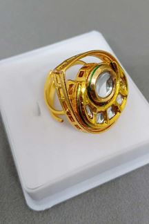 Picture of Edgy gold plated designer finger ring