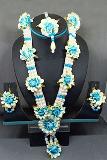 Picture of Flourishing blue & white necklace set