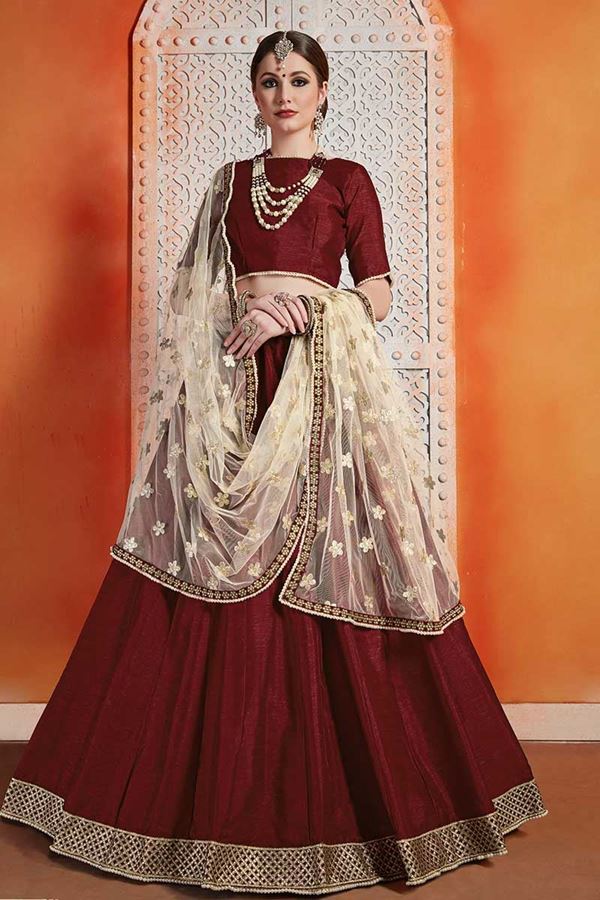 Picture of Beautiful Maroon Colour Designer Lehenga Choli