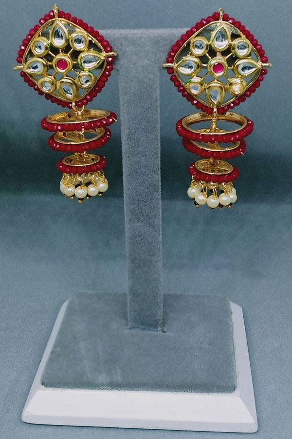 Picture of Long Pearls Jumka Earring in a Ring Shape