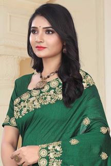Picture of Gleaming Pale Green Colored Mayo Silk Designer Saree