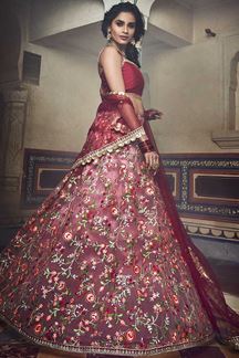 Picture of Occasion Wear Lehenga In Art Silk Pink Color Embroidery Work