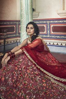 Picture of Occasion Wear Lehenga In Art Silk Pink Color Embroidery Work