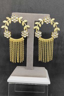 Picture of Glamorous Circular Stone Chain Hanging Earring