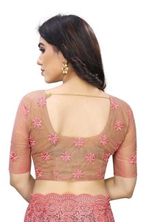 Picture of Exotic Pink Color Net Designer saree