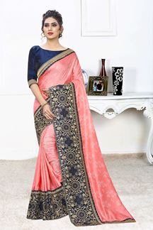 Picture of Light Gajari Jacquard Silk Saree