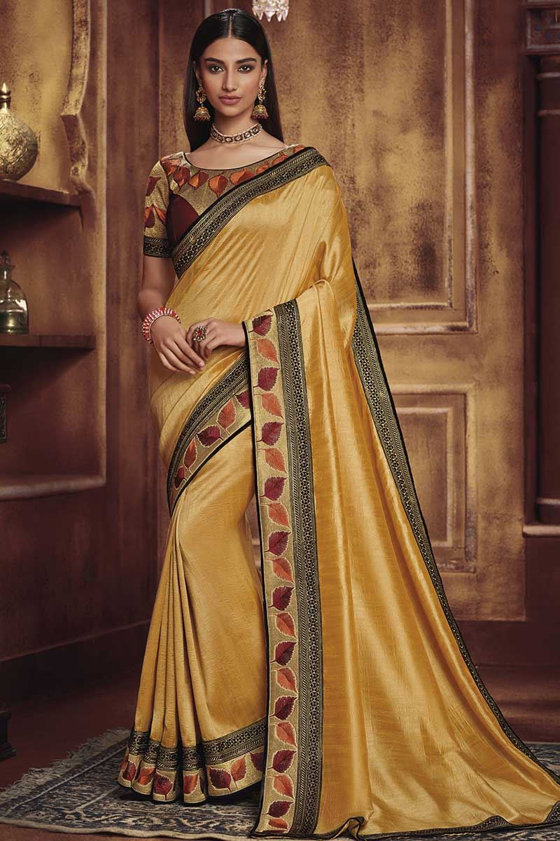 party wear satin silk saree