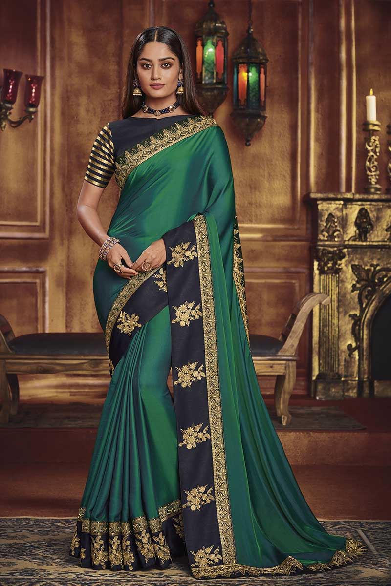 black silk saree party wear