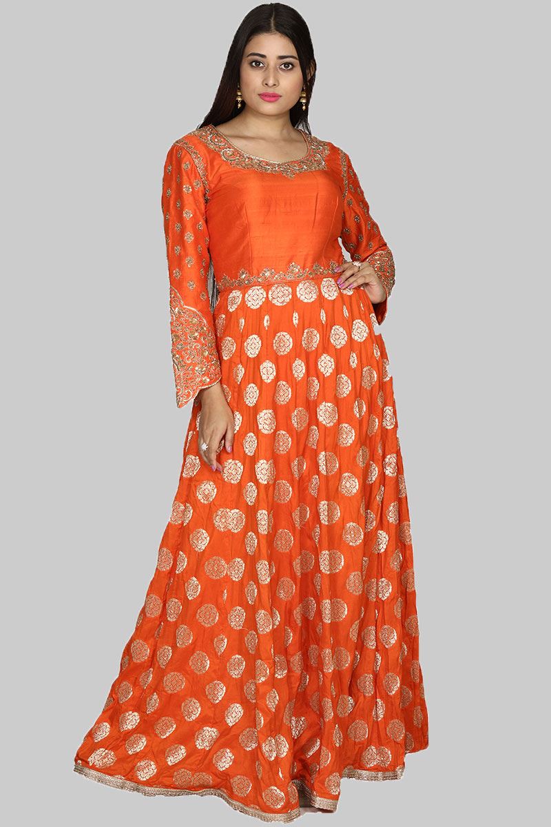 brocade anarkali dresses