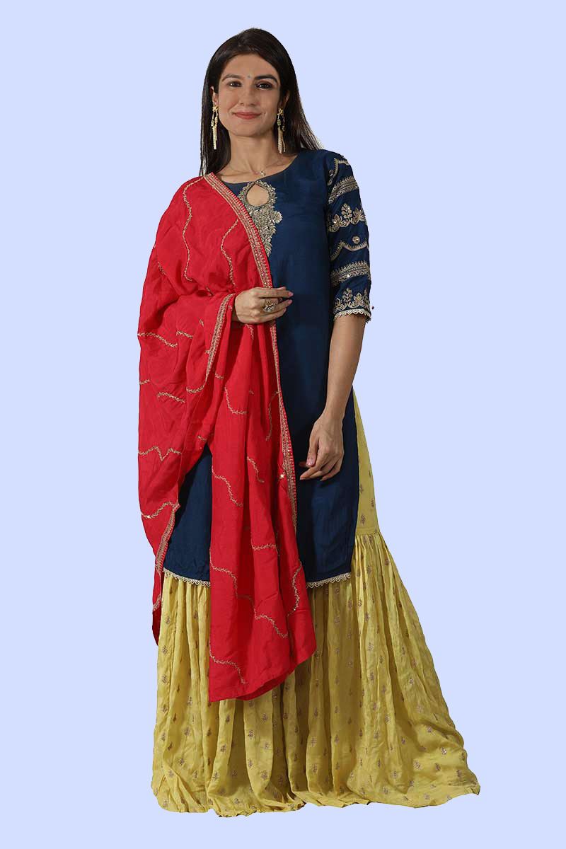 navy blue gharara