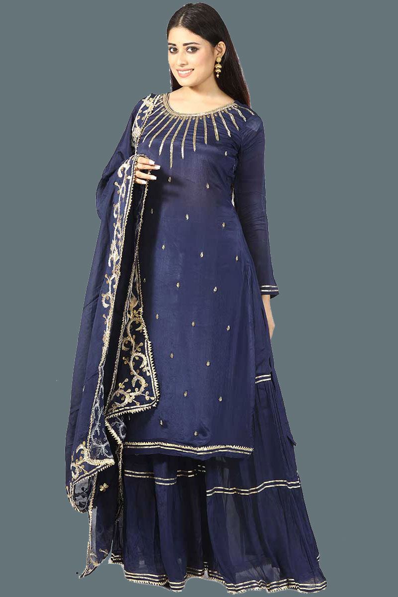 navy blue gharara