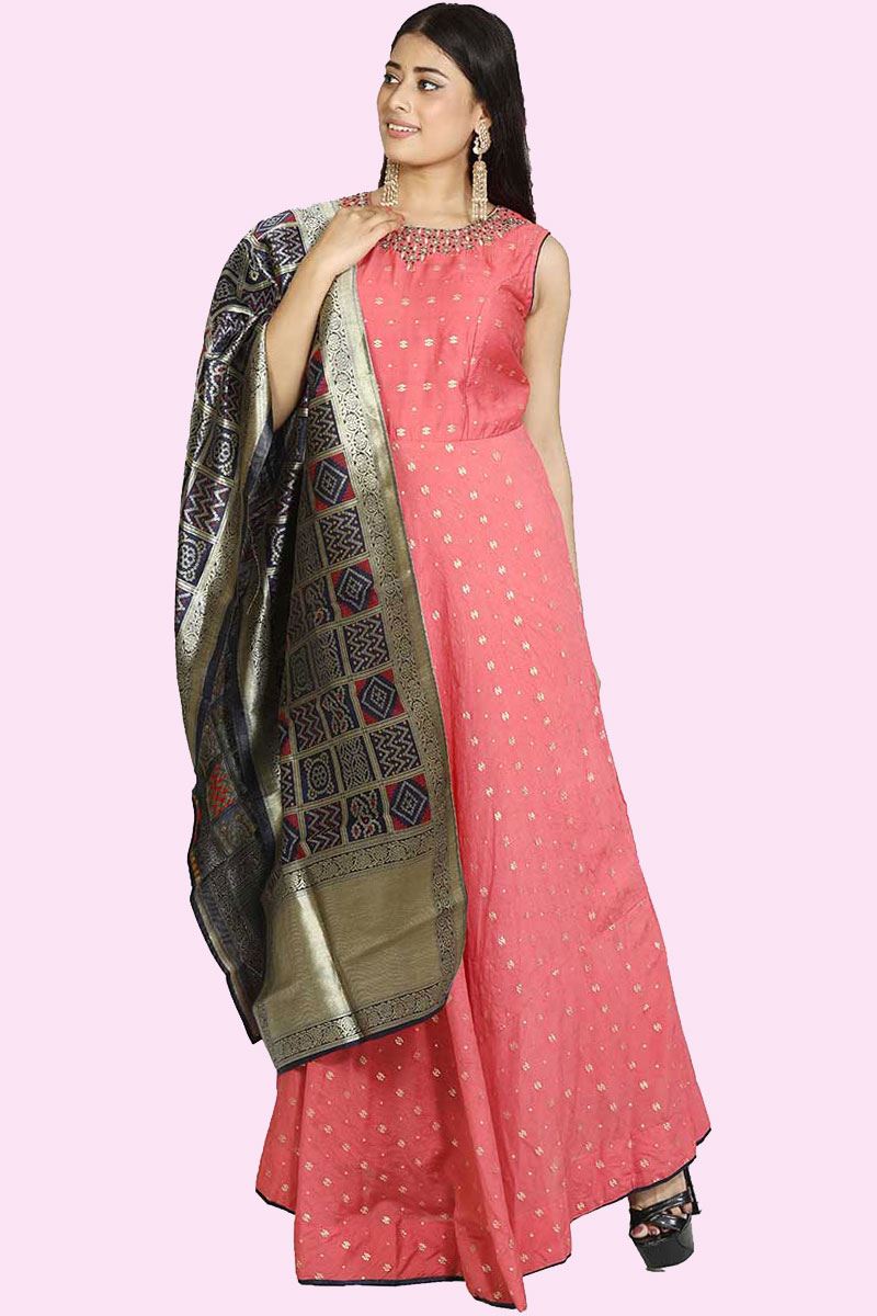 cotton silk anarkali