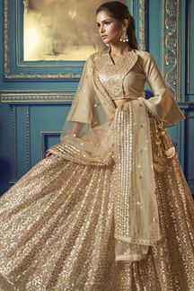 Picture of Stunning Dusky beige colored lehenga choli