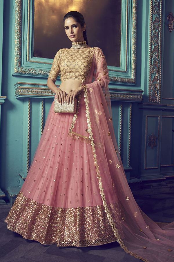 Picture of Beauty of charm reflect through this Pink colored lehenga choli 