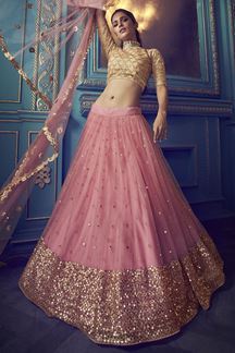 Picture of Beauty of charm reflect through this Pink colored lehenga choli 