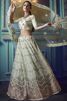 Picture of Stunning Green colored lehenga choli