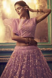 Picture of Stunning Mauve Pink colored lehenga choli