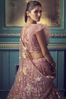 Picture of Stunning Mauve Pink colored lehenga choli