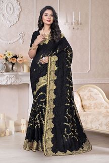 Picture of Regal Look Black Colored Designer Saree