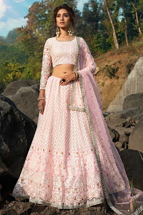 Picture of Designer Fancy Pink Color Lehenga Choli