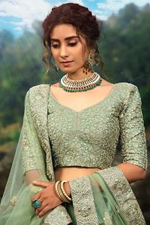 Picture of Marvelous Looking Green Colored Lehenga Choli