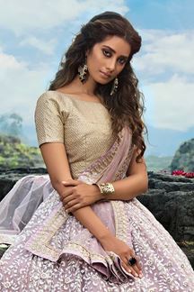 Picture of Stunning Lilac Colored Festive Wear Lehenga Choli